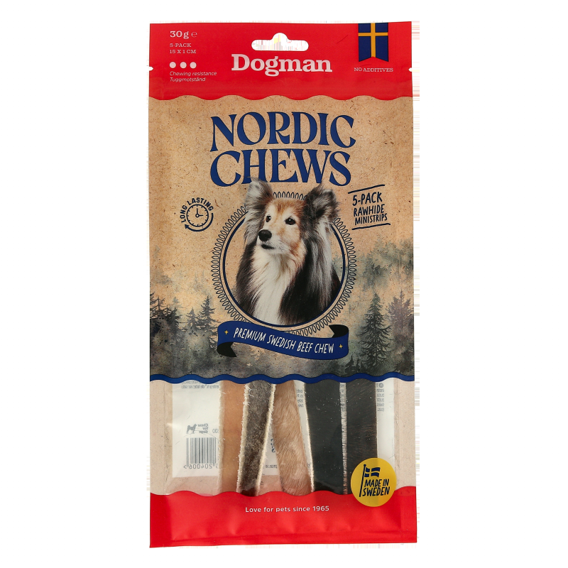 Dogman Nordic Chews Beef Rawhide Ministrips 320400 Corner Sport 1