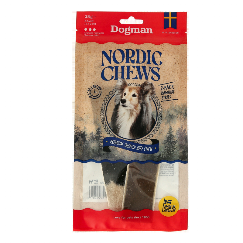 Dogman Nordic Chews Beef Rawhide Strips 320401 Corner Sport 1