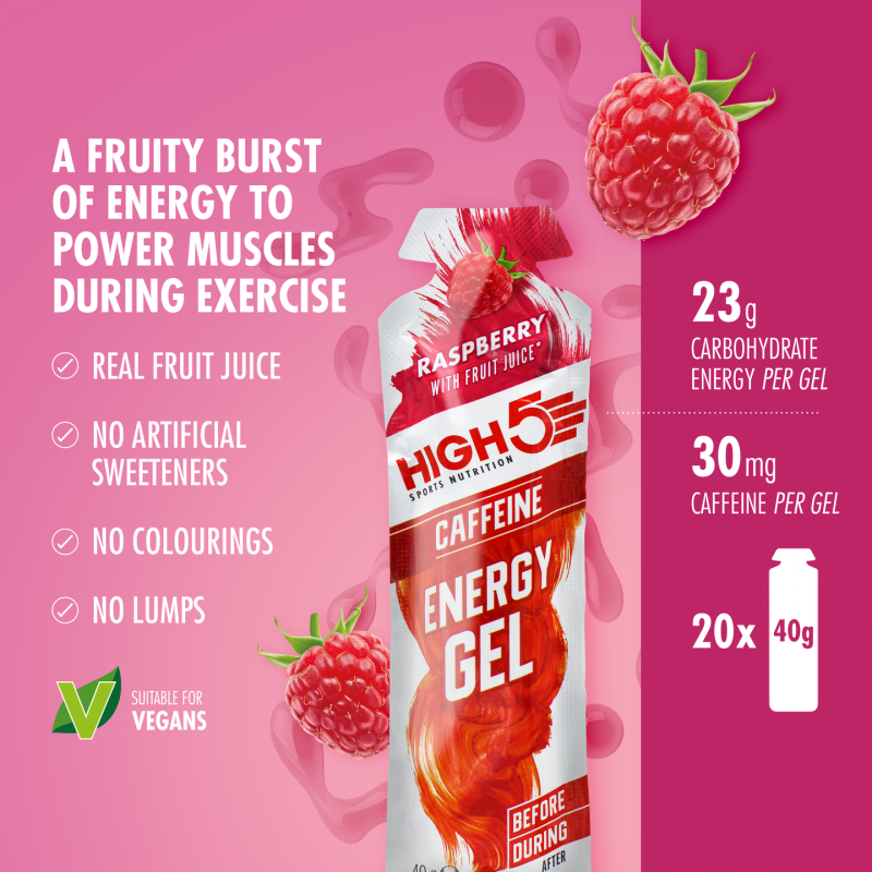High5 HIGH5 EnergyGel Koffein Bringebær Corner Sport 11